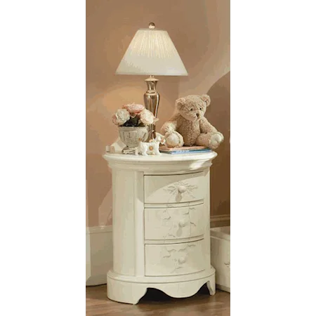 Three Drawer Round Night Chest