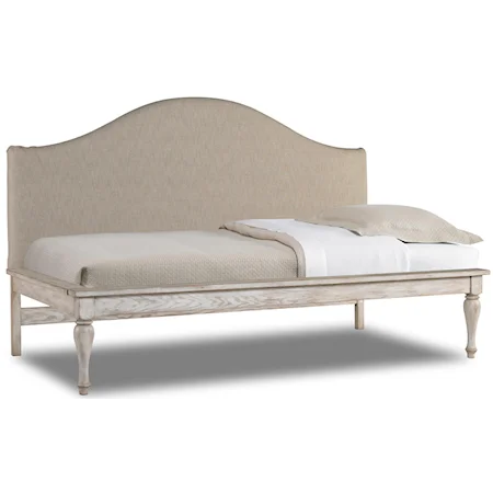 Full Daybed with Turned Legs & Upholstered Back