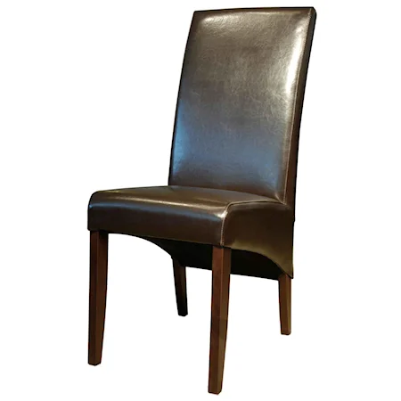 Brown Upholstered Dining Side Chair