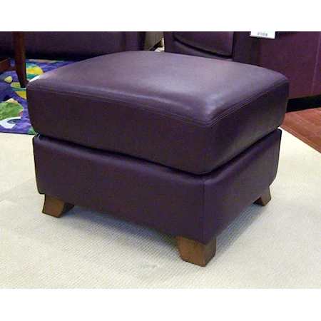 22" Contemporary Leather Ottoman