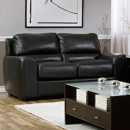 Leather Upholstered Loveseat