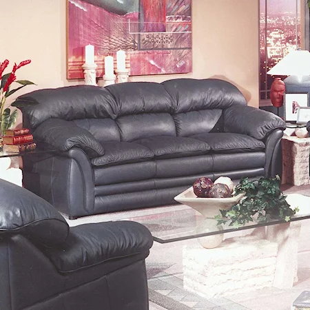 Mercedes 85 Inch Three cushion Leather Sofa