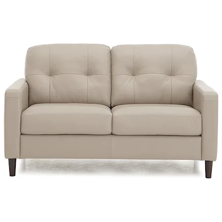 Mid-Century Modern Love Seat with Tufted Back