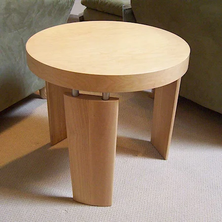 24" Round Wood End Table