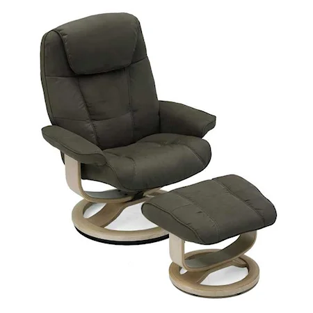 Upholstered Reclining Chair and Ottoman