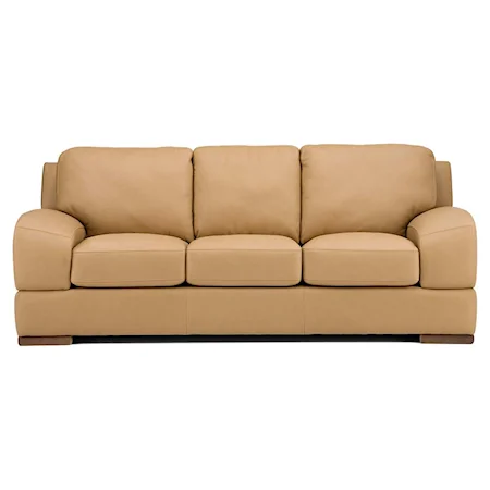 Atlus Sofa with Low Profile Arms and Exposed Wood Legs