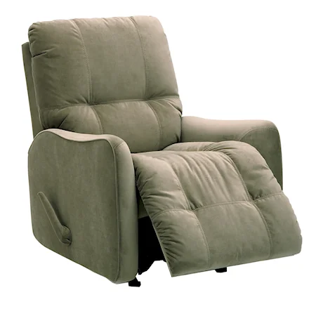 Casual Swivel Rocker Recliner with Button-Tufting