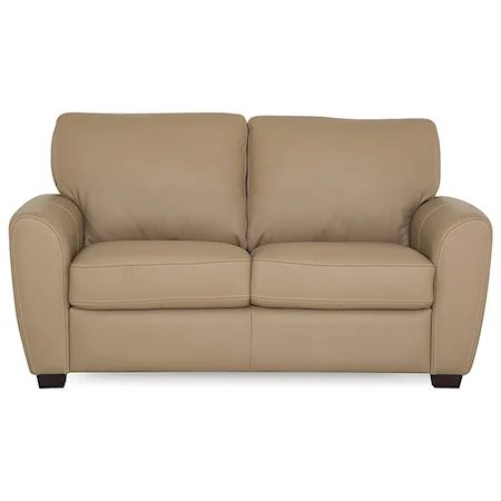 Contemporary Loveseat with Rounded Track Arms