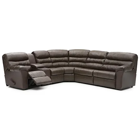 Casual Manual Reclining Sectional with Sleeper
