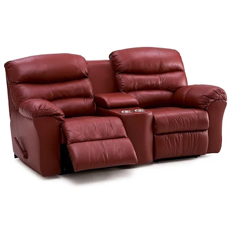 Casual Power Reclining Loveseat with Console and Cupholders