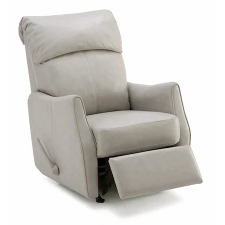 Contemporary Rocker Recliner with Slim Track Arms
