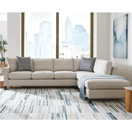 Transitional 4-Seat Sectional Sofa with RAF Chaise