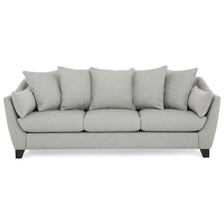 Transitional Scatterback Sofa with Flared Arms