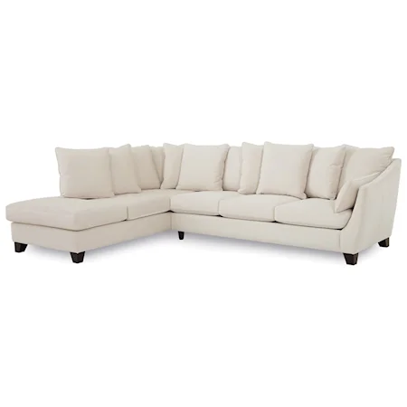 Transitional 4-Seat Sectional Sofa with Scatterback Pillows and LAF Chaise Lounge