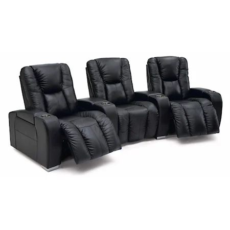 Contemporary 3-Seater Power Reclining Home Theater Sectional