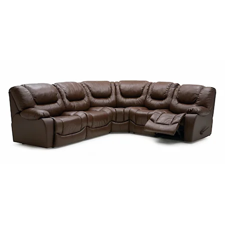 Leather Reclining Sectional Sofa with Pull Out Bed