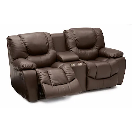 Casual Power Reclining Loveseat with Drink Console