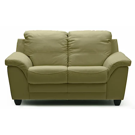 Casual Loveseat with Sloped Pillow Arms