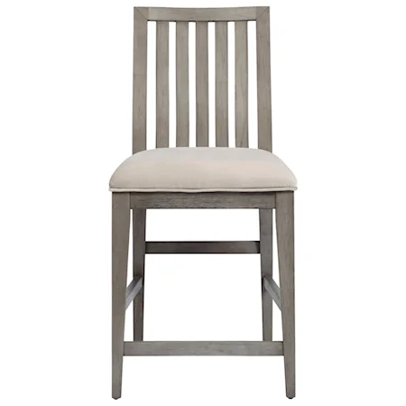 Contemporary Counter Height Café Chair with Upholstered Seat