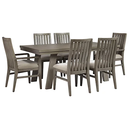 Contemporary 7-Piece Dining Set with Rectangular Table