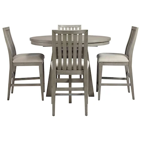 Contemporary 5-Piece Counter Height Dining Set with Cafe Table