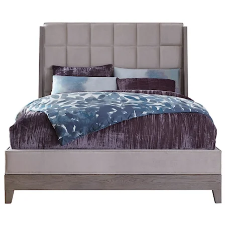 Contemporary Queen Upholstered Velvet Bed