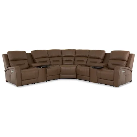 Power Reclining Sectional with Cupholders and Storage