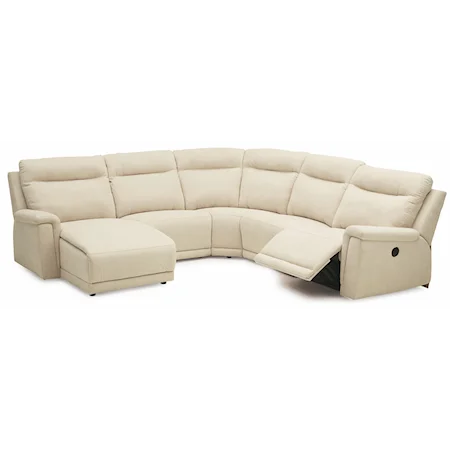 Contemporary Left Hand Facing Sectional w/ Chaise & Recliner