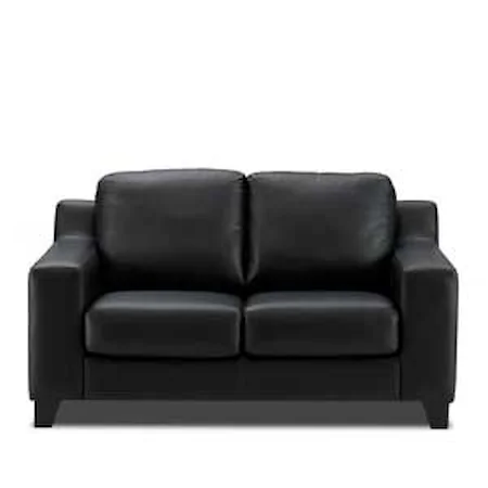 Contemporary Loveseat with Track Arms