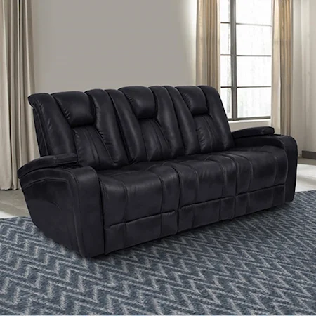 Power Reclining Sofa with Adjustable Headrests and Power Center