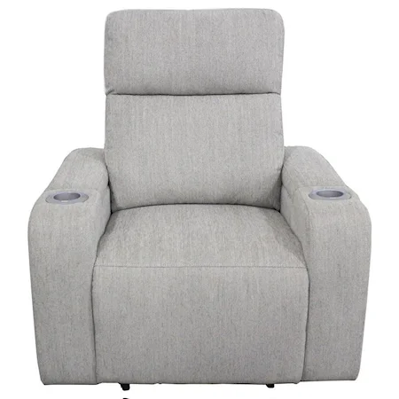 Contemporary Power Recliner with Power Headrest