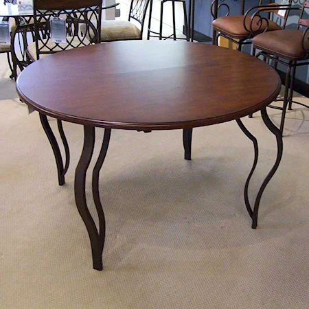 48" Round Wood and Metal Table