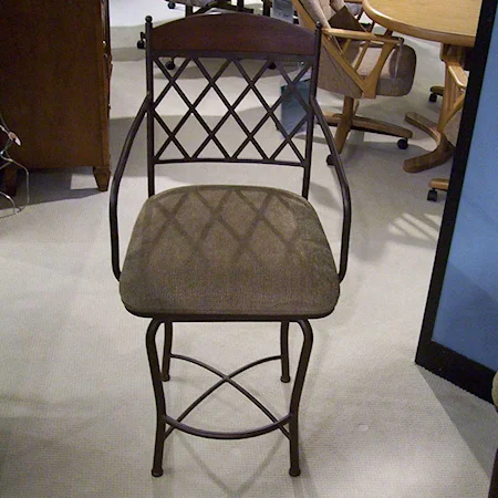 26" Swivel Barstool with Fabric Seat