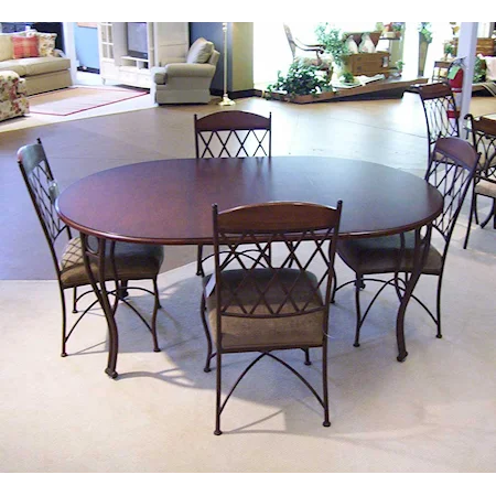 Oval Table and 4 Metal Side Chairs