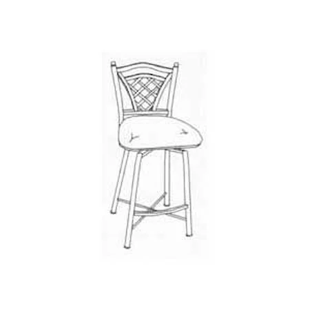 Lattice Back Metal Swivel Barstool