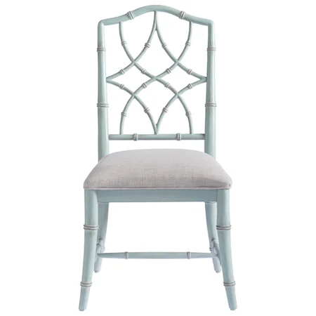 Keeping Room Upholstered Chair with Intricate Chair Back Design