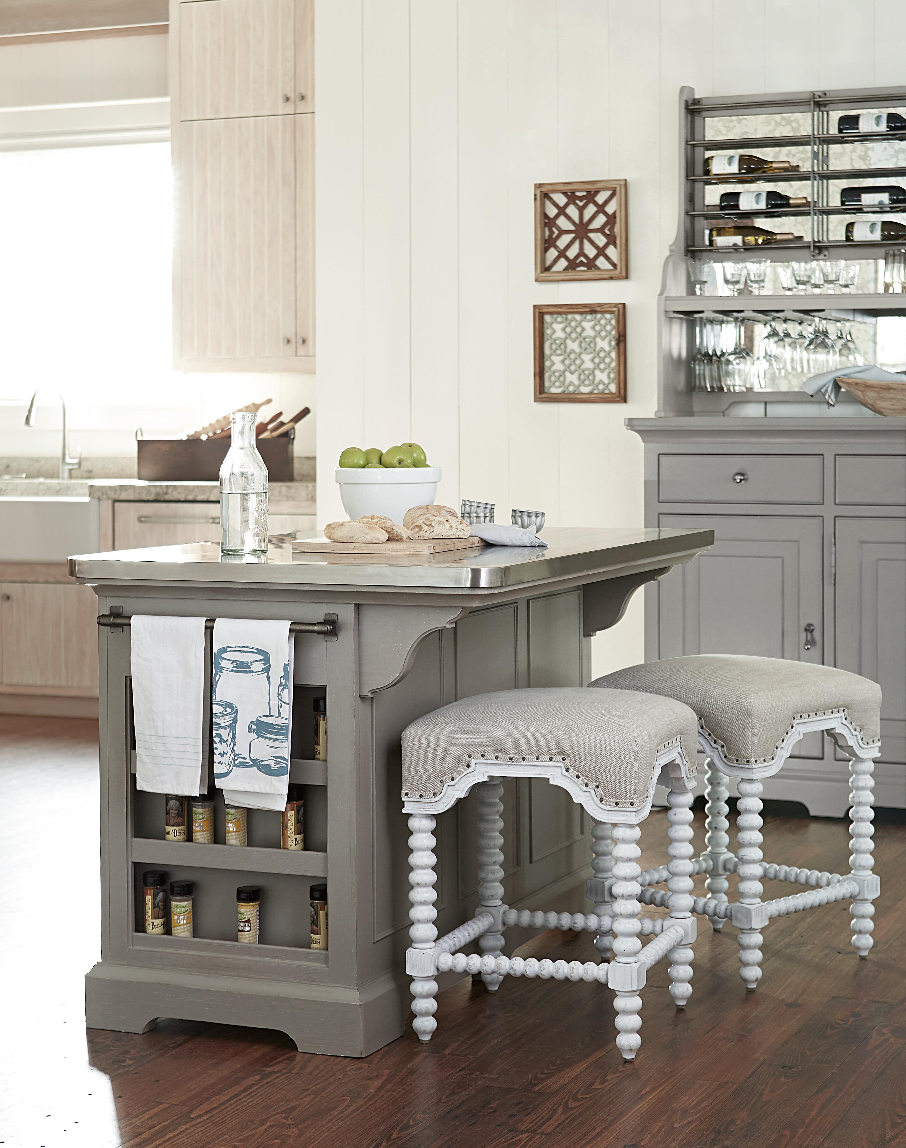 Dogwood Kitchen Stool with Bobbin Legs by Paula Deen by ...