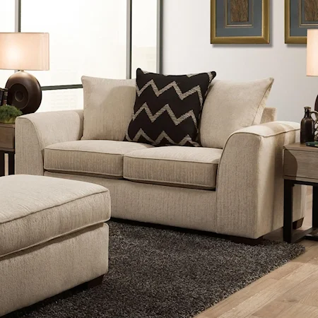 Casual Loveseat with Pillow Back