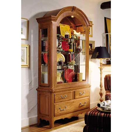 Two Side Entry Curio Cabinet with Beveled Glass Doors