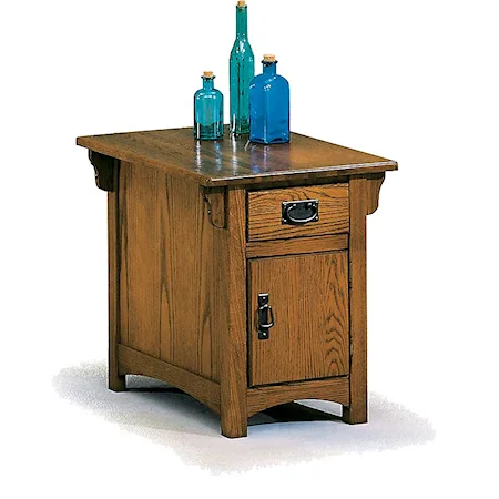 Chairside Cabinet Table with Hidden Magazine Rack