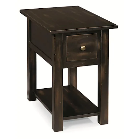 Chairside Table with Drawer & Shelf