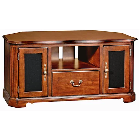 50 Inch Corner Console with Open Shelf