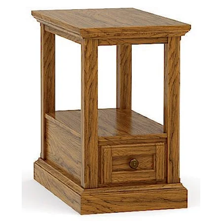 Chairside Table with Shelf & Drawer