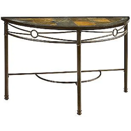 Half-Moon Sofa Table w/ Slate Top