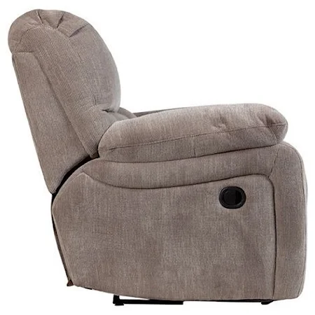 Casual Gliding Recliner with Pillowtop Arms