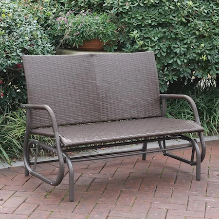 Glider Bench with Resin Wicker Seat