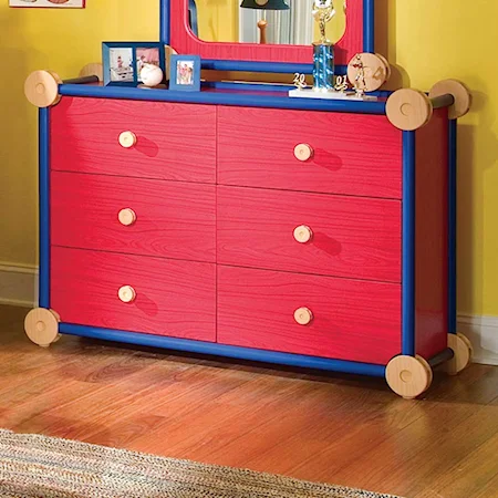 Drawer Dresser with Six Drawers