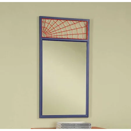 Wall Mirror with Spider Web Accent