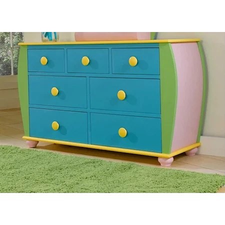 Double Dresser with Seven Drawers