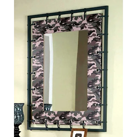 Wall Mirror with Camouflage Panel